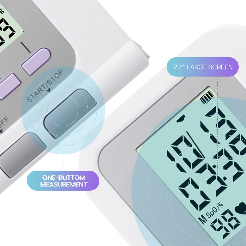 CONTEC08C Automatic Digital Blood Pressure Monitor BP Sphygmomanometer Heart Beat Rate Pulse Meter Large Screen |