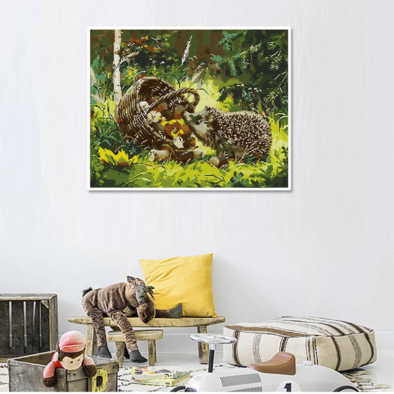 Набор для вышивки крестиком с изображением маленького ежика 14ct 11ct Китайская