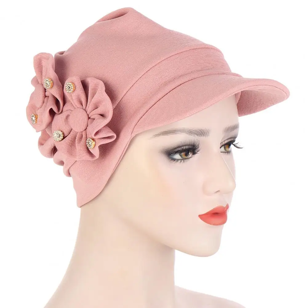 

Head Cap Headwrap Underscarf Cap Summer Hat Cap Elastic Breathable Polyester Women Headwear Flowers Cap for Holiday Hijab Cover