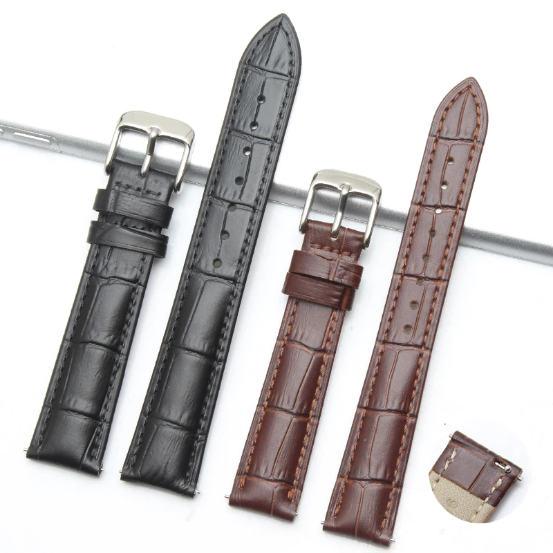 Ремешок Универсальный из натуральной кожи для наручных часов быстросъемный