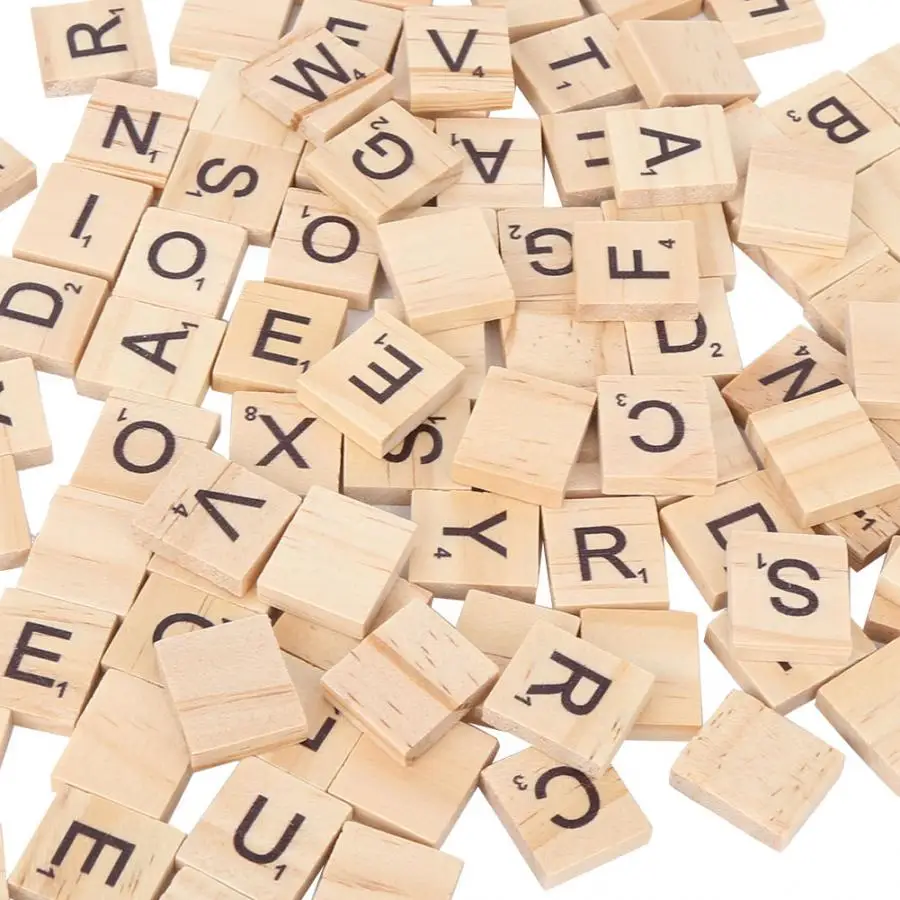 Набор из 2 предметов с буквами деревянные плитки головоломки блоки поделки