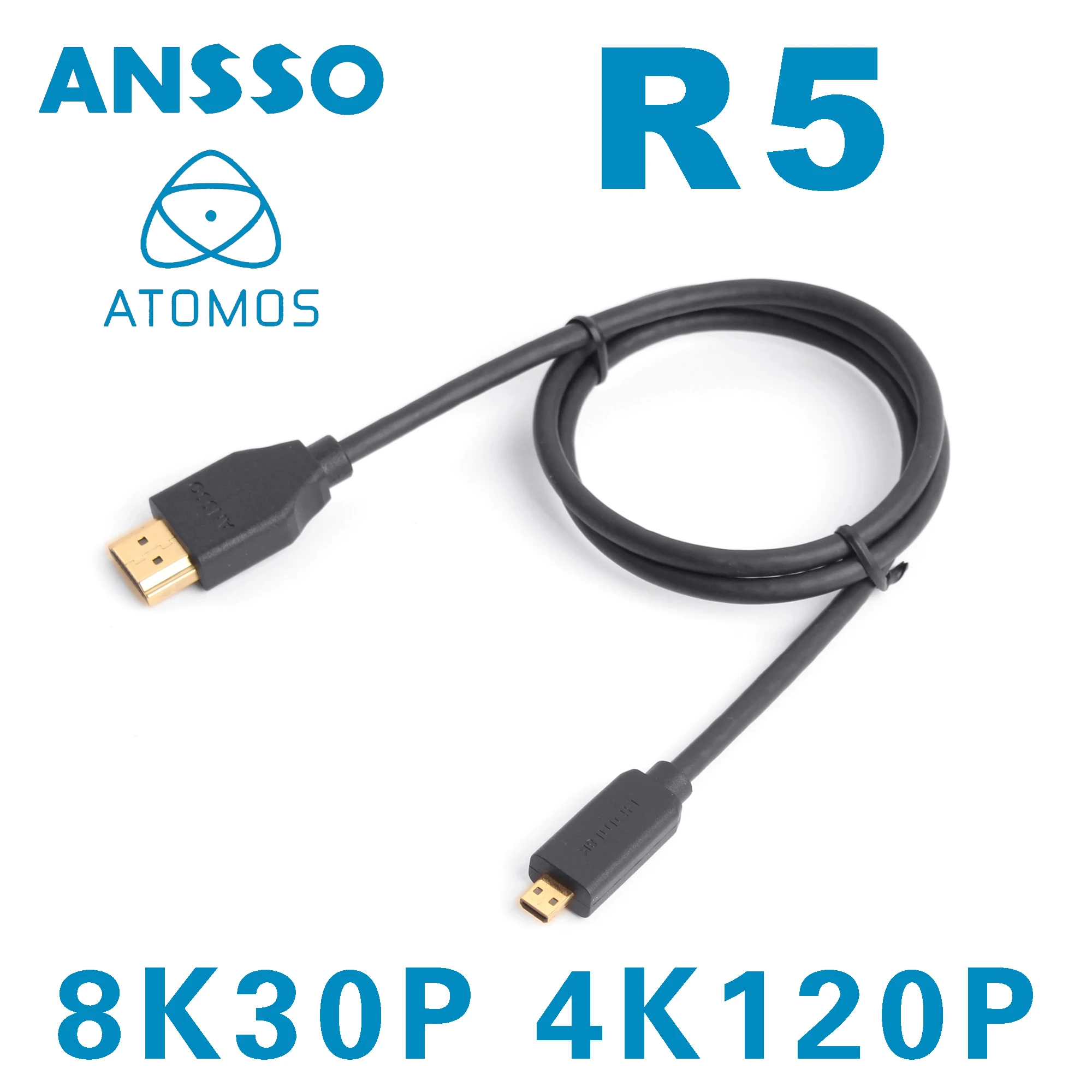 

Ansso Micro HDMI2.1 R5 8K 4K120P S5 6K30P Atomos NinjaV Broadcast Grade 8K HD Camera HDMI HD Cable 8K 60P 48G 4K 120P Prores RAW