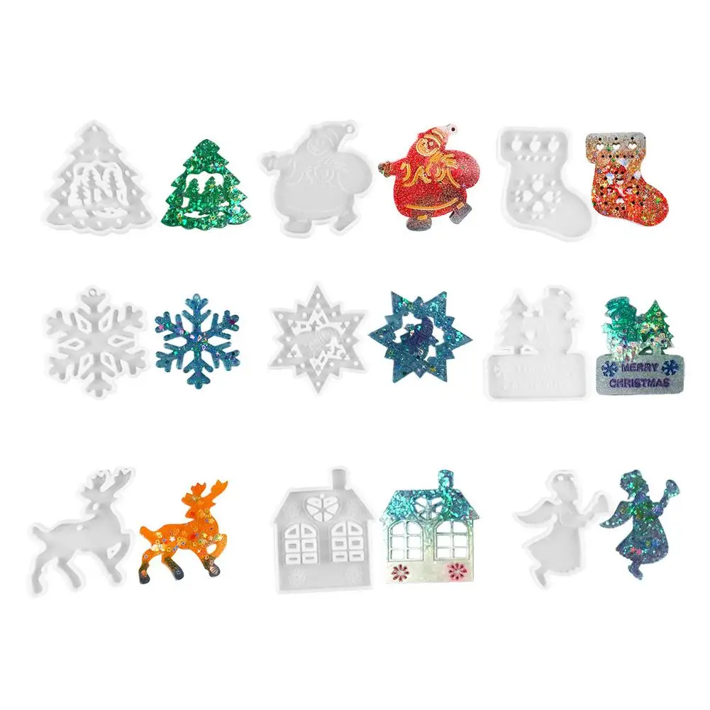

3D Christmas Gummy Mold Christmas Theme Patterns Snowman Boot Easy To Clean Chocolate Mold Food-Grade Molding Tools For Cookie