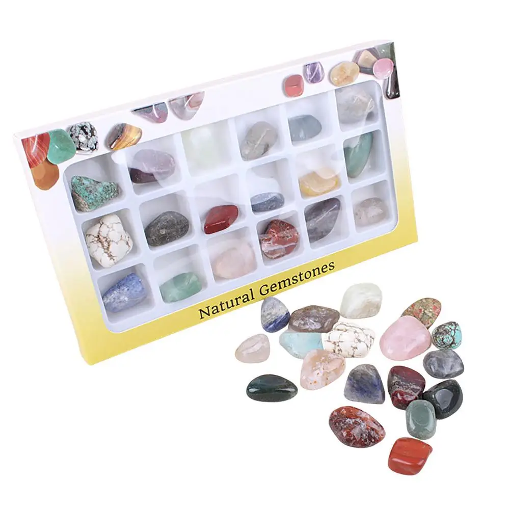 

Rock & Mineral Storage Gift Kits With 18 Mineral Rough Natural Crystal Gemstone Ore Specimens Ore Ornaments Gift For Boys Gir