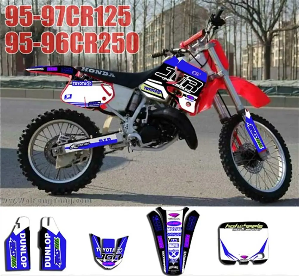 Отличительные знаки графических и наклейки фон для Honda CR125 CR250 1997 1996 1995 CR 125 250 95