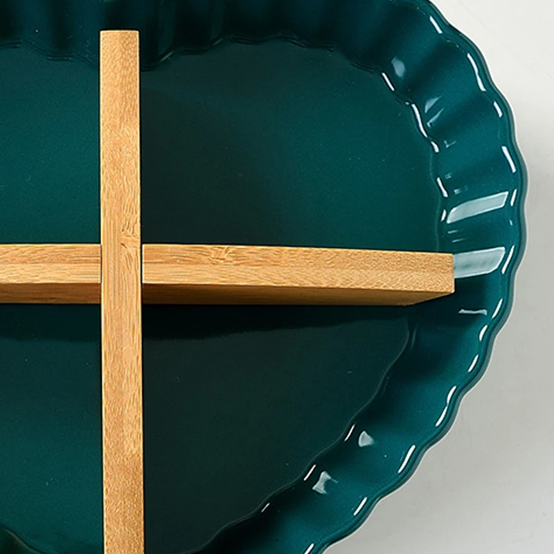 

Multi-grid Snack Plate Dried Fruit Ceramic Dish Creative Multifunction Kitchen Storage Decorative Tray Food Storage Container