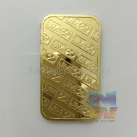200pcslot 1 Ounce Troy JM Johnson Matthey Bullion Bar American 24k Gold Plated Souvenir Coin Bars