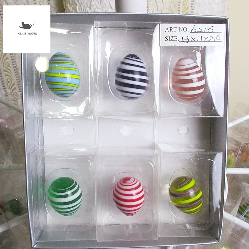 

NEW 6pcs/lot 2.5cm Colorful Eggs lovely Glass marbles porcelain material ball stone fish tank flowerpot decorative children toys