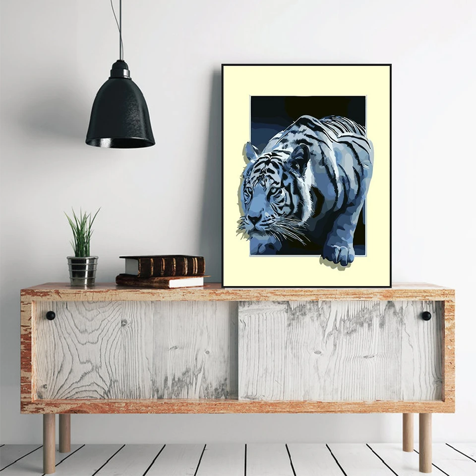 Картина AZQSD по номерам набор холста тигр сделай сам Unframe домашний декор акриловая