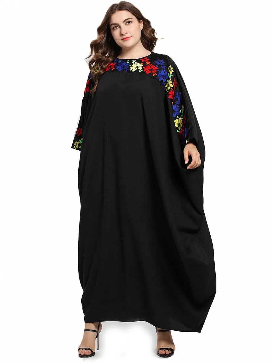 Черное марокканское женское мусульманское Макси платье Abaya Femme Musulman Турция