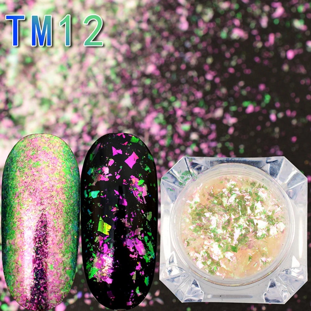 12 Beautybigbang 0,15 г Украшения Ногтей хлопья Хамелеон блестящая голографическая пигмент аксессуары для ногтей блестки хромированная пудра для ногтей - Цвет: 12