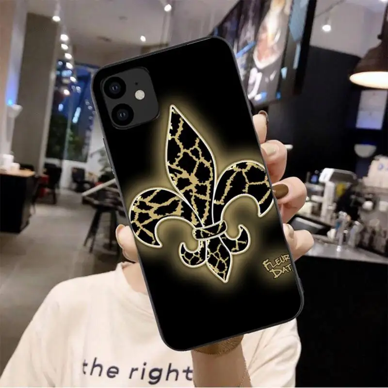 

Black TPU New Orleans Saints Phone Case For Iphone 6 6s 7 8 Plus XR X XS 11 12 Pro Mini Max