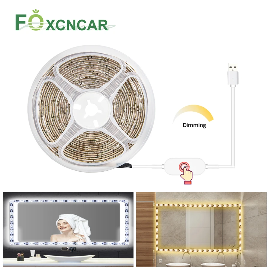 Светодиодная лампа для зеркала макияжа USB светильник туалетного столика с