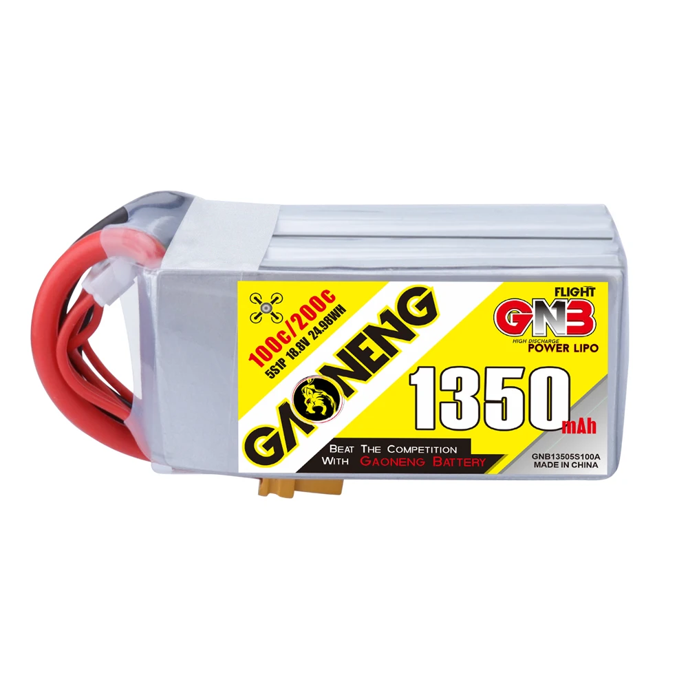 Новый аккумулятор Gaoneng GNB 1350 мА/ч 18 8 V 100C / 200C 5S Lipo Батарея Перезаряжаемые XT60 разъем