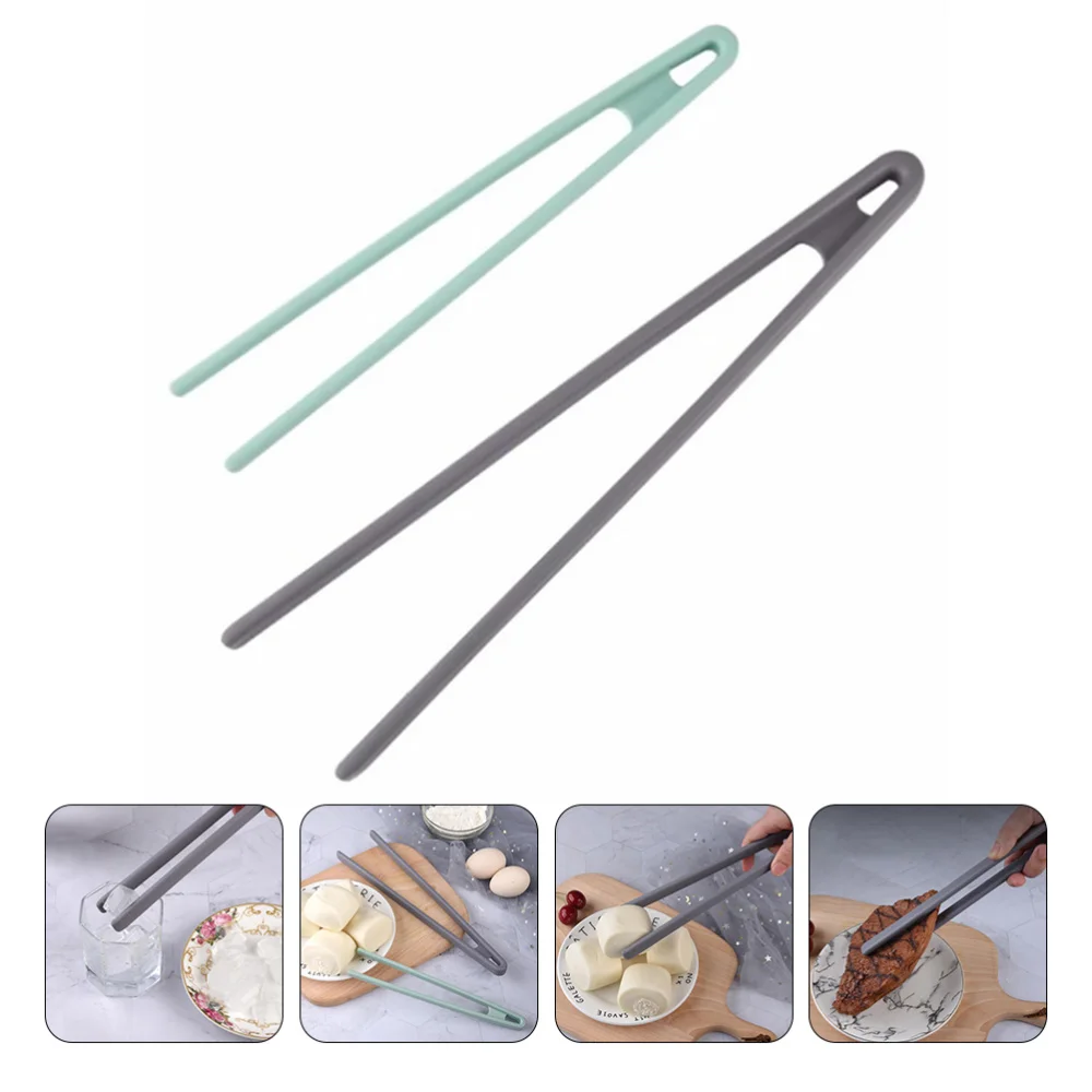 

2pcs Multifunctional Silicone Food Clips Food Tongs Bread Tongs (Random Color)