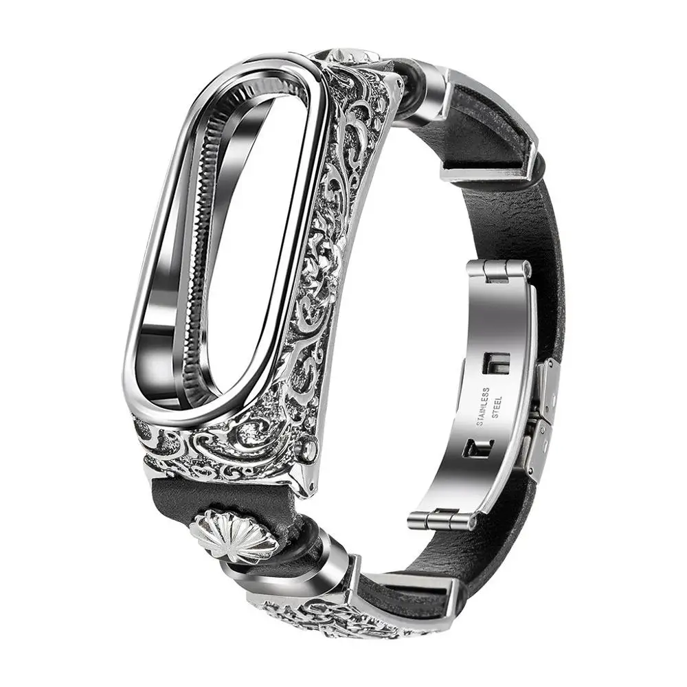 

Retro Leather Wrist Strap for Xiaomi Mi Band 6 5 4 3 Bracelet Belt Replacement Watchband For Xiaomi Mi Band 3 4 5 6 Wristband