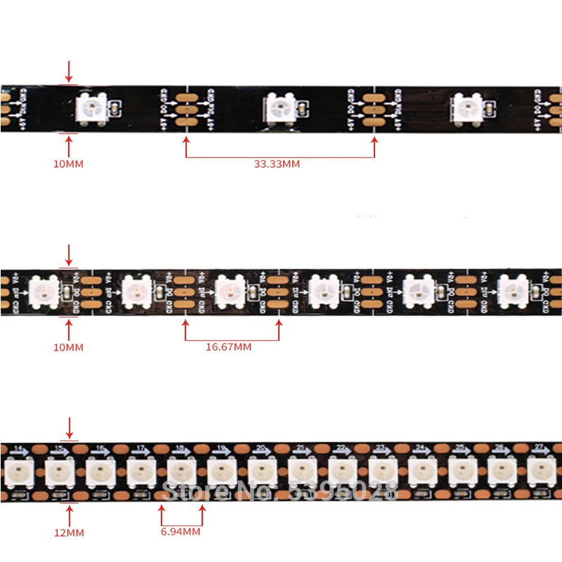 Светодиодная ленсветильник SMD5050 с драйвером чипа RGB 5 в постоянного тока WS2812B