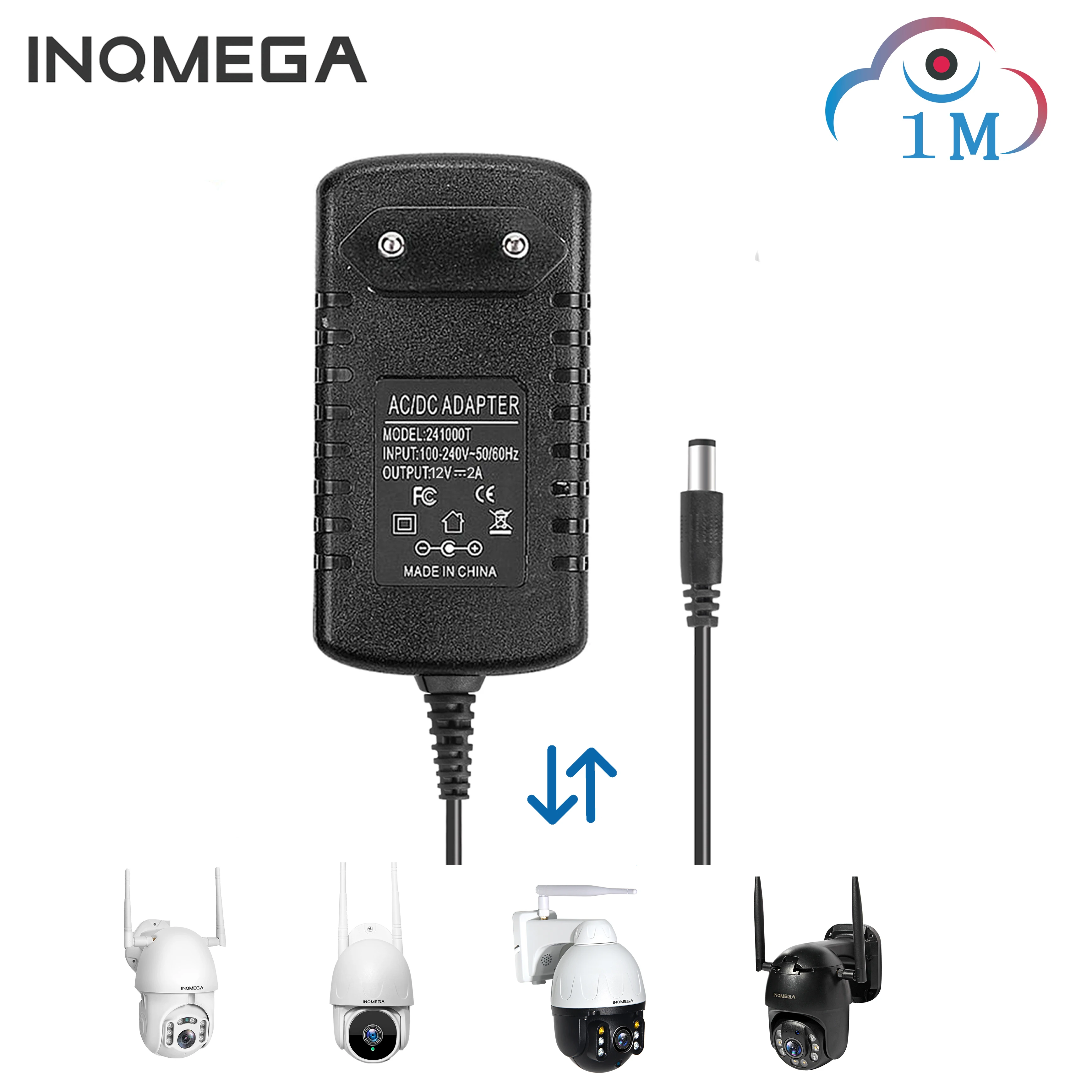 Блок питания INQMEGA постоянный ток 12 В 2 А для купольной ip камеры PTZ адаптер DC12V 2A
