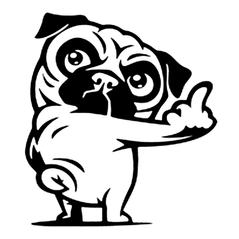

15X16.7CM Insubstantial Pug Reflective Funny Car Sticker Vinyl Decal Silver/black for Auto Car Stickers Styling