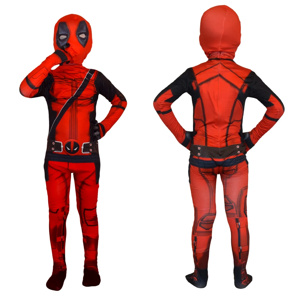 

Halloween Holiday For Kid Adult Kids Deadpool Costume Mask Cosplay Suit Boy One Piece The Full kit Bodysuits Party Dres Up