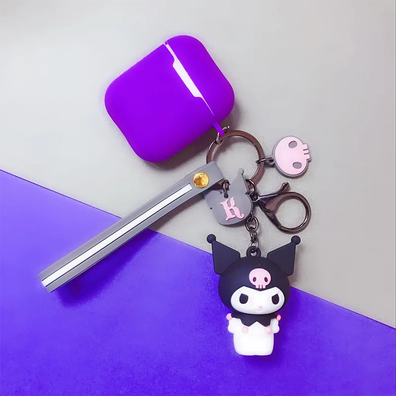 NO.2 Мультяшный брелок Hello Kitty для Apple AirPods 1 чехол милый KT кот Кролик Лягушка куклы Брелоки Кольцо силиконовый чехол для зарядки AirPods - Цвет: NO.2