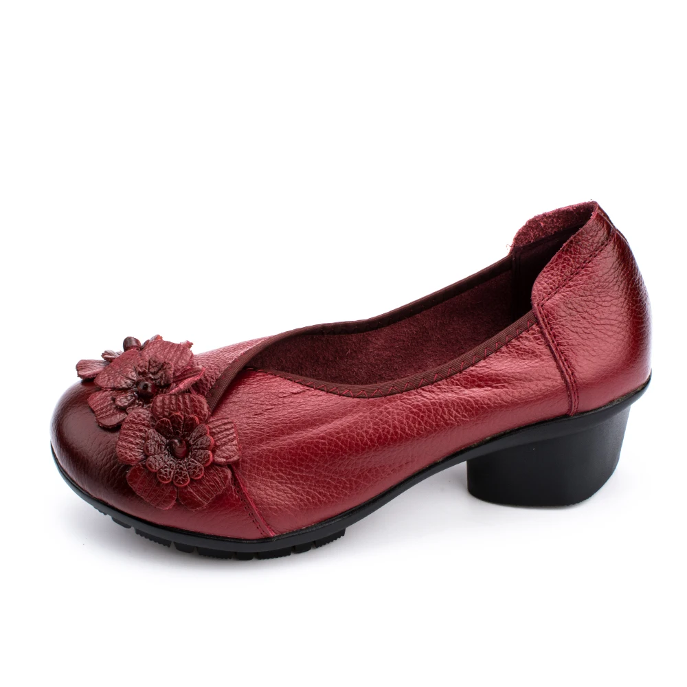 Wholesale Women's Shoes Original National Handmade Leather Pumps 2019 Autumn Antiskid Soft Non-slip Rubber Soles | Обувь