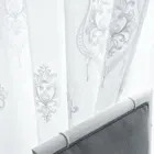 Европейская занавеска из тюли с вышивкой, белая прозрачная вуаль для окна гостиной, спальни, занавески для кухни, занавески для двери