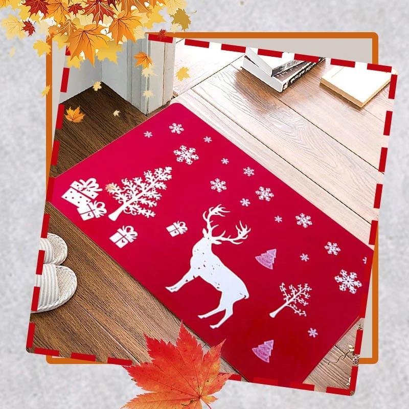 

Christmas Doormat Personalized Front Door Decoration Christmas Decoration For Home Door Mat Anti-slip Felt Rubber Carpet