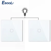 esooli eu 1 gang 2 way wall light controler smart home automation touch switch switch waterproof and fireproof 2 gang