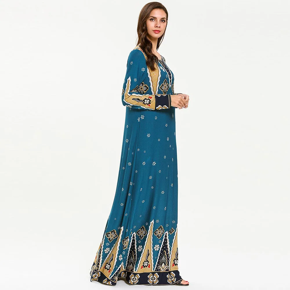 Женские модные вязаные платья большого размера с цветочным принтом в арабском