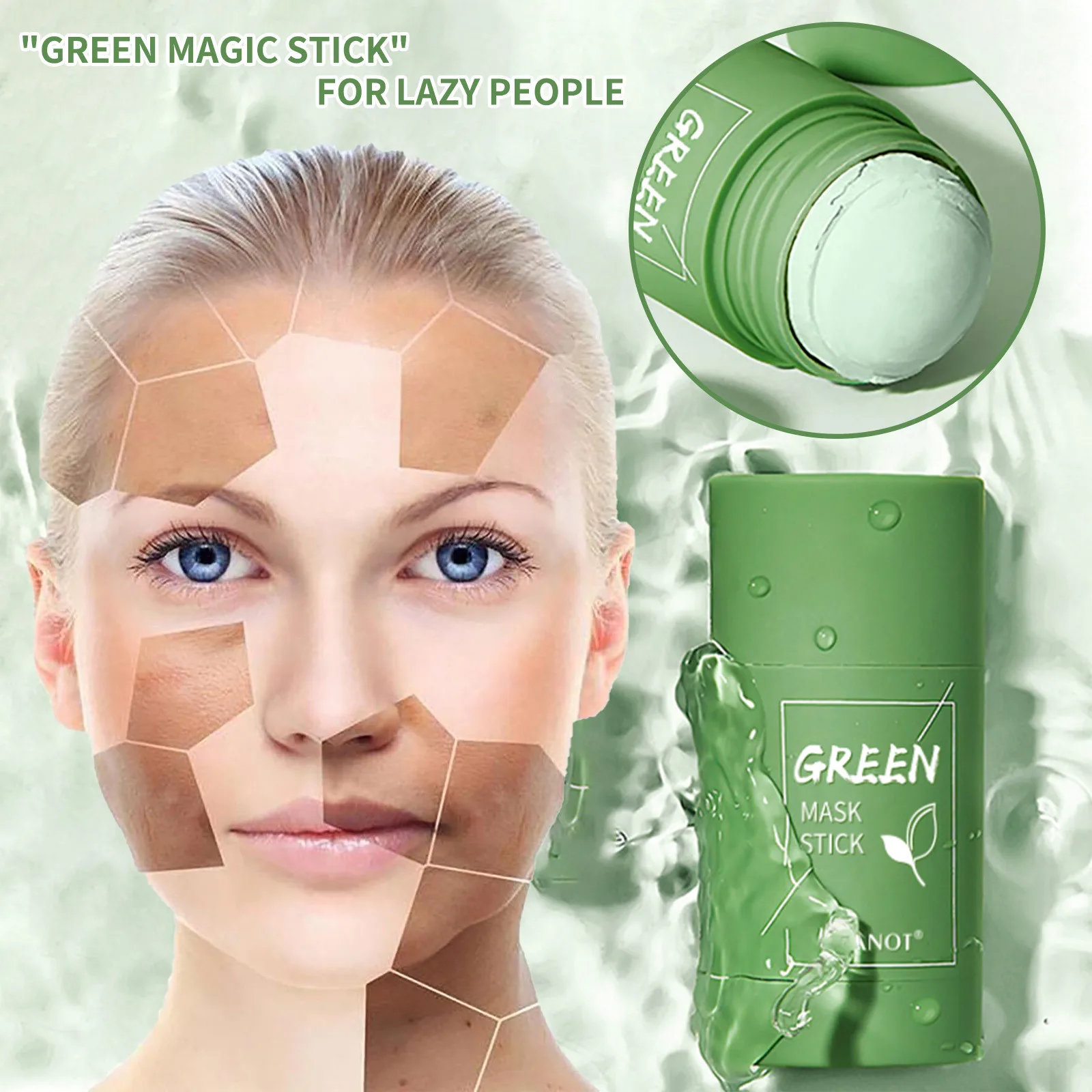 

Green Tea Purifying Stick Mask Oil Control Anti-Acne Eggplant Solid Fine