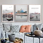 Nordic Приморский плакат с замком Печать холст Картина Спальня Гостиная стены Главная Wall Art украшение дома