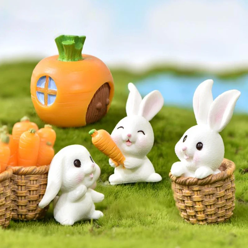

7PCs DIY Mini Miniature Fairy Garden Rabbit Decor Craft Ornament Accessories
