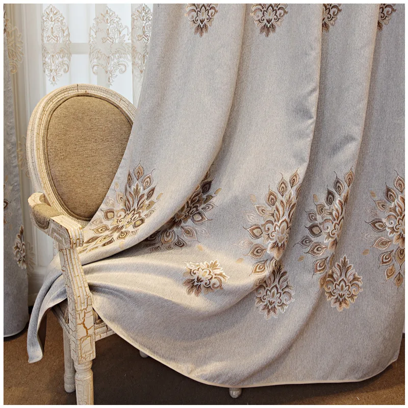 

Factory Direct Cotton Jacquard Curtains Modern Chinese Shade Curtain Bedroom Curtains Can Be Customized