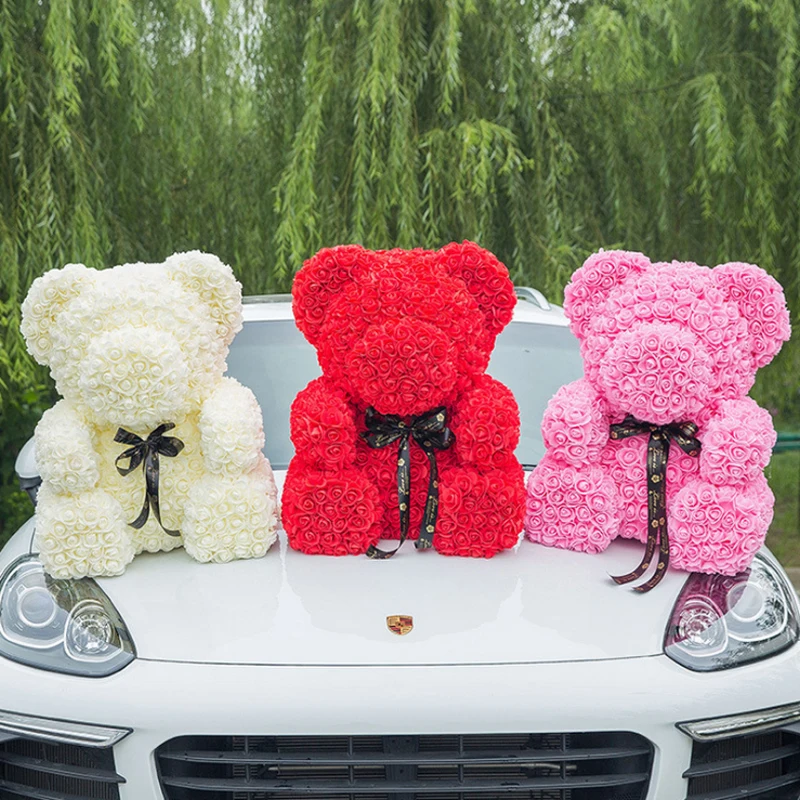 2019 горячая Распродажа 70 см искусственные цветы медведя из роз домашний свадебный
