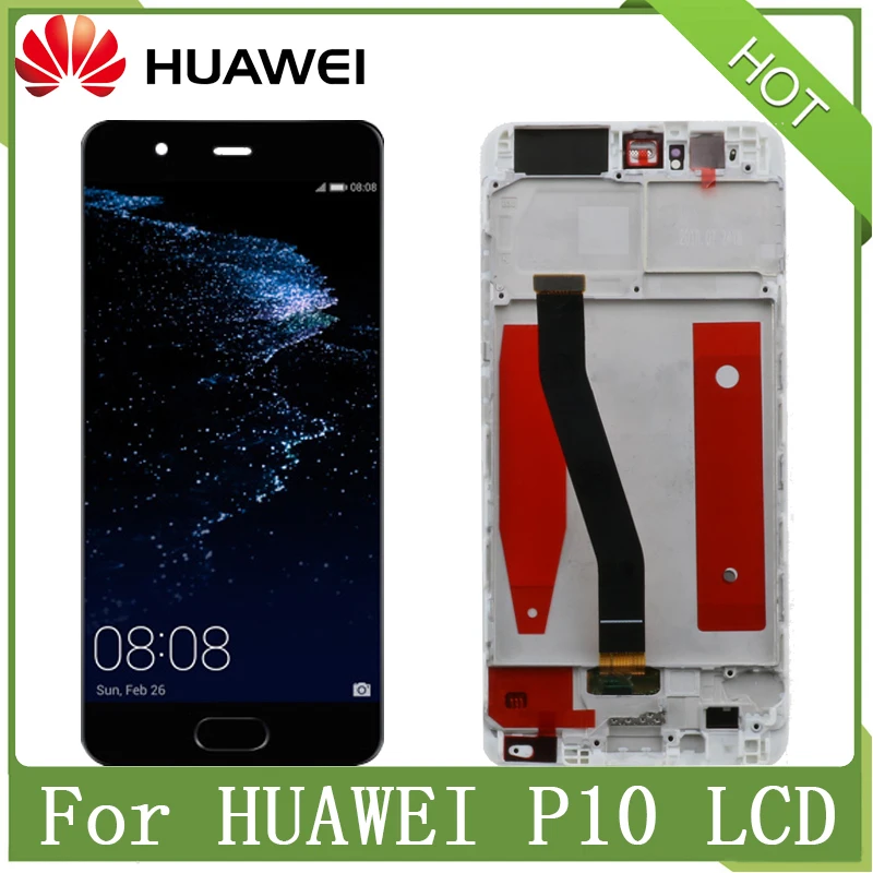 

Для Huawei P10 5,1 дюймов 100% Оригинальный ЖК-дисплей сенсорный экран дигитайзер в сборе с рамкой VTR-L09 VTR-L10 VTR-L29 Замена