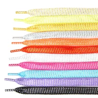 1pair 10mm shoelace webbing color sports and leisure double layer gold and silver sheet fluorescent flashing flat shoelace 1 11