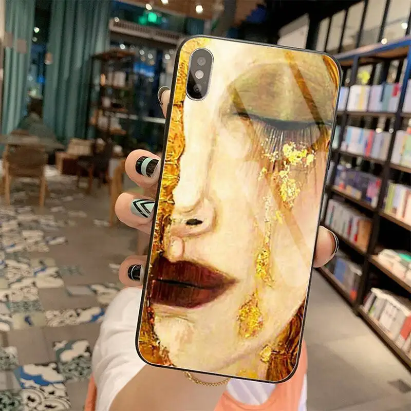 Мягкий чехол для телефона Kiss by Gustav Klimt закаленное стекло iPhone 11 Pro XR XS MAX 8X7 6S 6 Plus SE