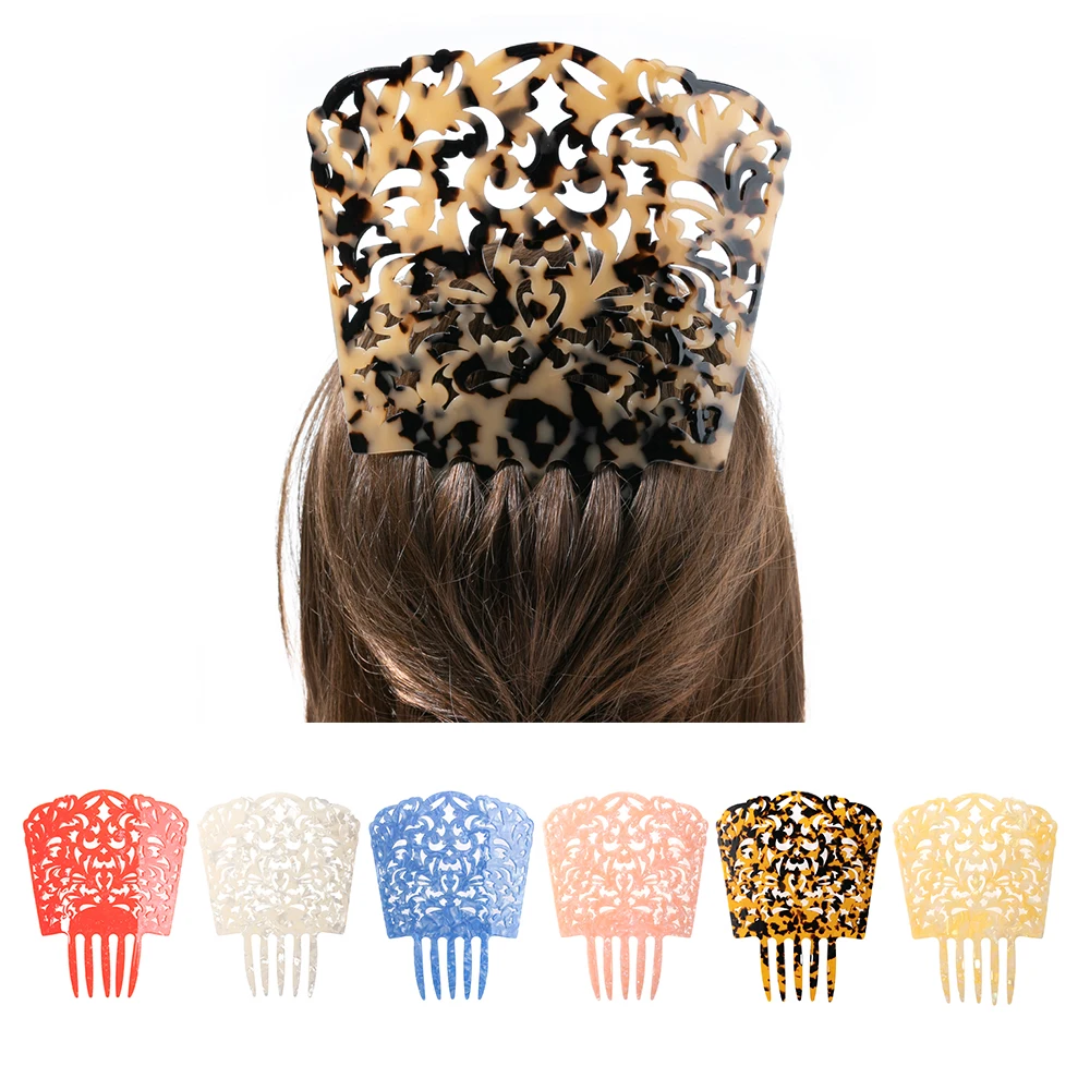 Ful Acetate Hair Accessories Faux Tortoise Shell Hair Clips Flamenco Headdresses Women Comb Jewelry
