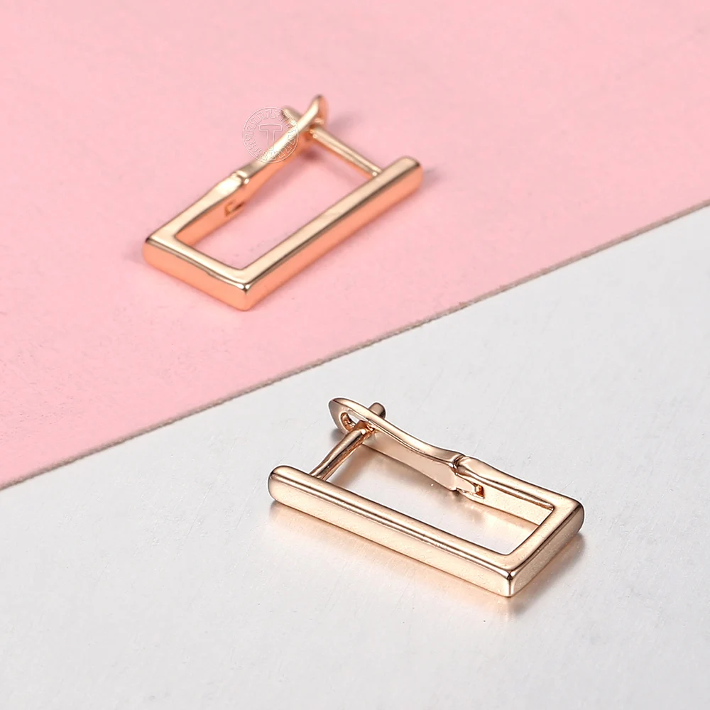 Изящные милые серьги-подвески из розового золота 585 пробы простые для женщин и