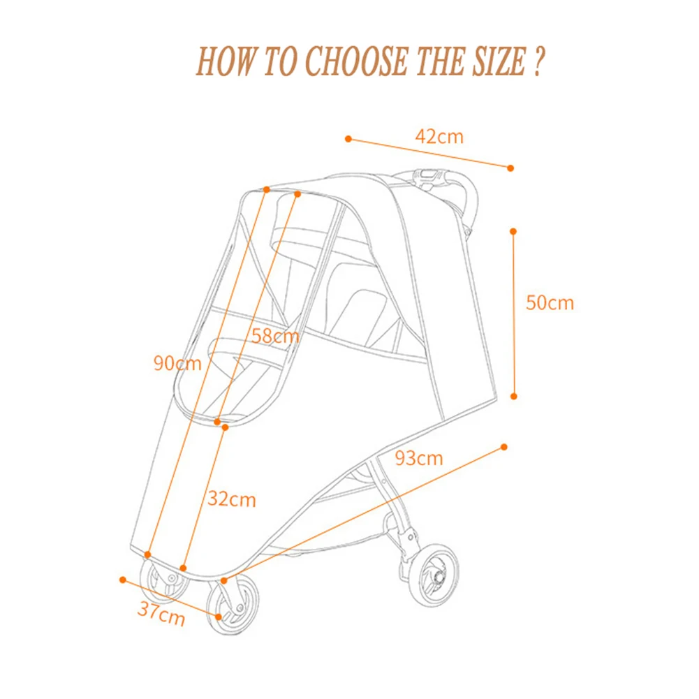 Универсальная коляска дождевик защита от ветра и пыли для малышей