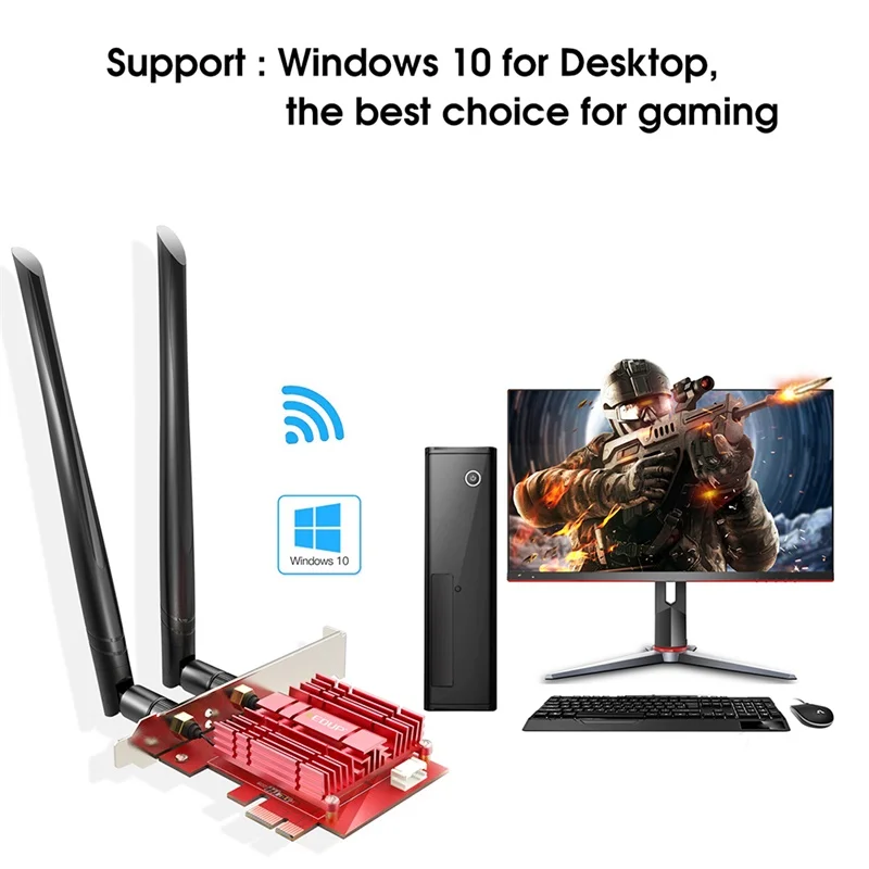 Беспроводной адаптер EDUP PCIe Wi-Fi 6 3000 Мбит/с Intel AX200 Bluetooth 5 1 802.11AX сетевой PCIExpress для