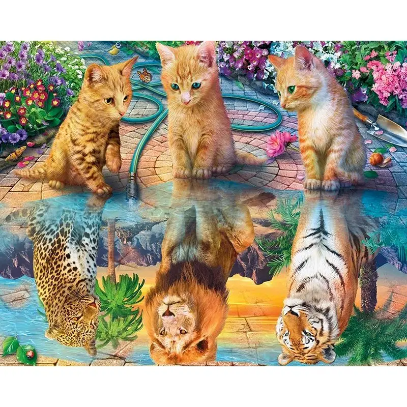 

GATYZTORY Frame Animal Reflection DIY Painting By Numbers Abstract Modern Picture By Numbers Unique Gift For Home Decor 60x75cm