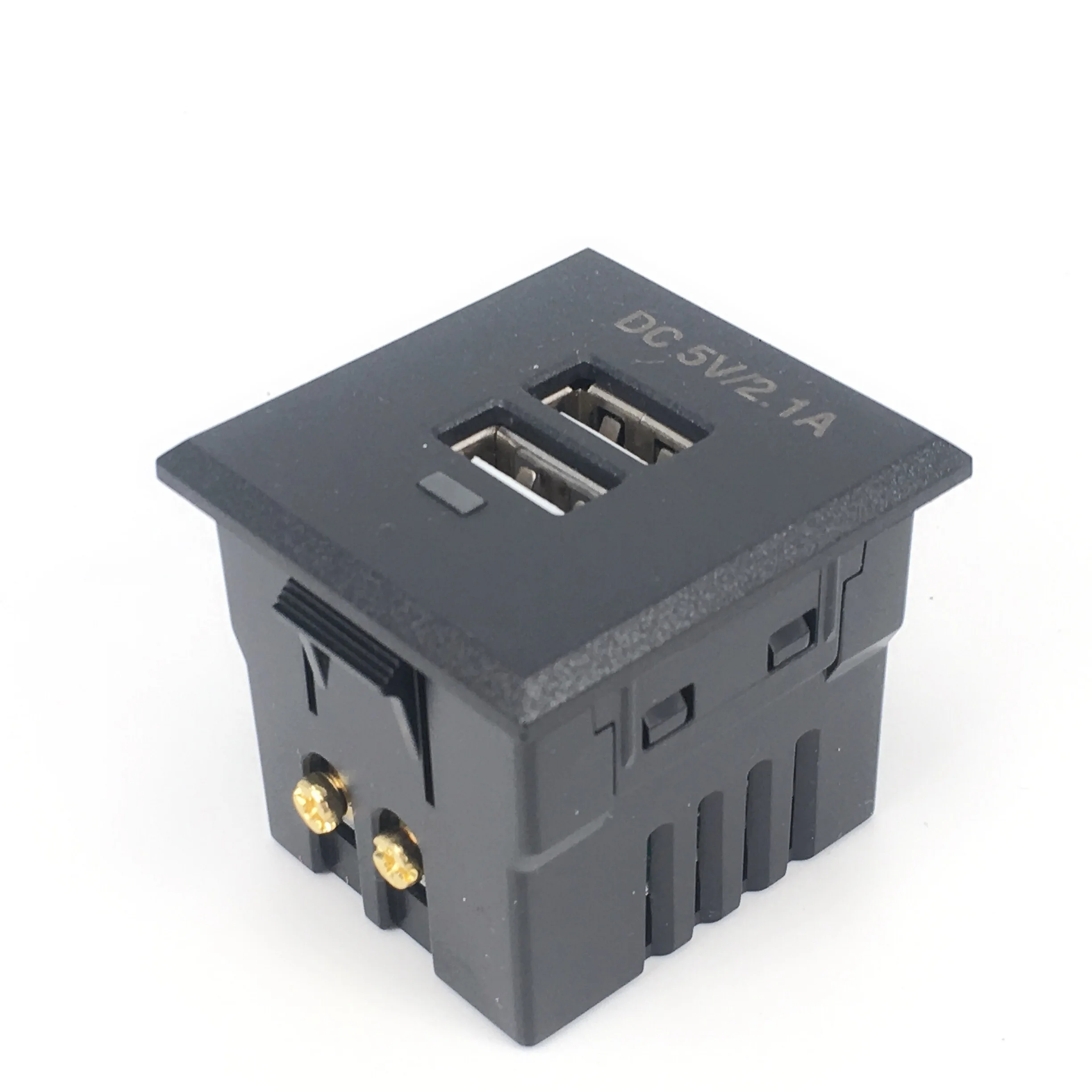 Black 5V 2.1A Card-type dual USB power socket embedded desktop DC charging module | Электроника