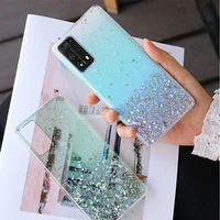 fashion glitter case for huawei p40 pro plus p30 p20 lite p10 p40 litee y5 y6 prime y7 y9 2019 2018 case transparent phone cover