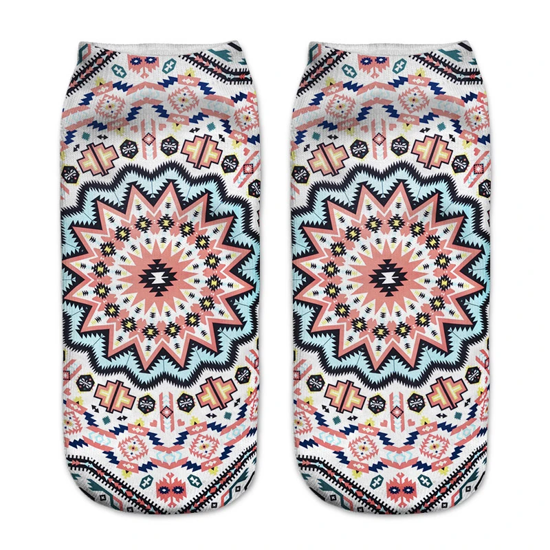 Носки женские короткие с 3D принтом 5 пар весна лето|Носки| |