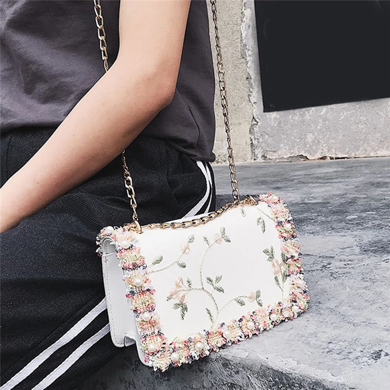 2020 трендовая женская сумка с кружевным цветком сумочка из искусственной кожи