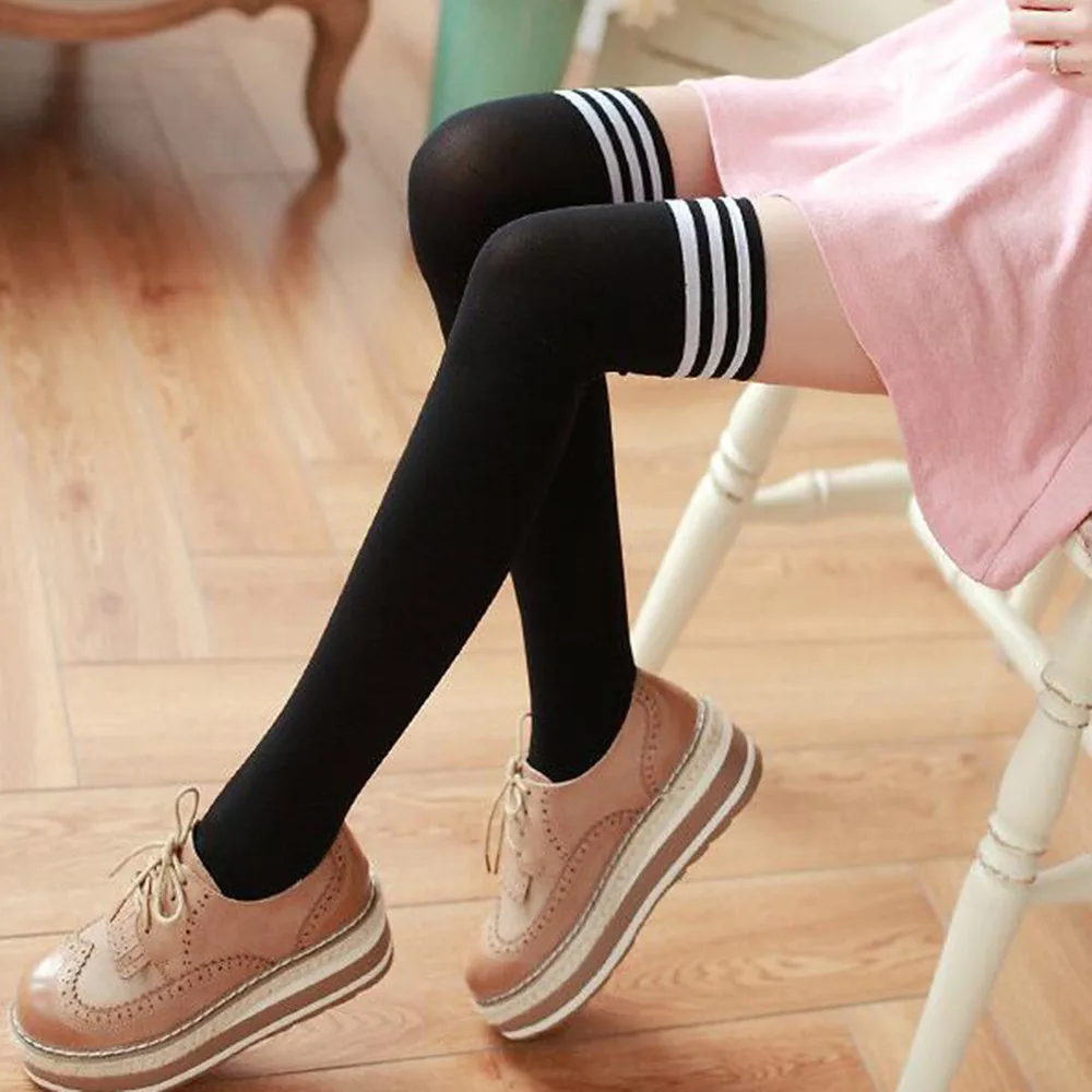 Носки эластичные тонкие выше колена школьная Женская одежда для девочек