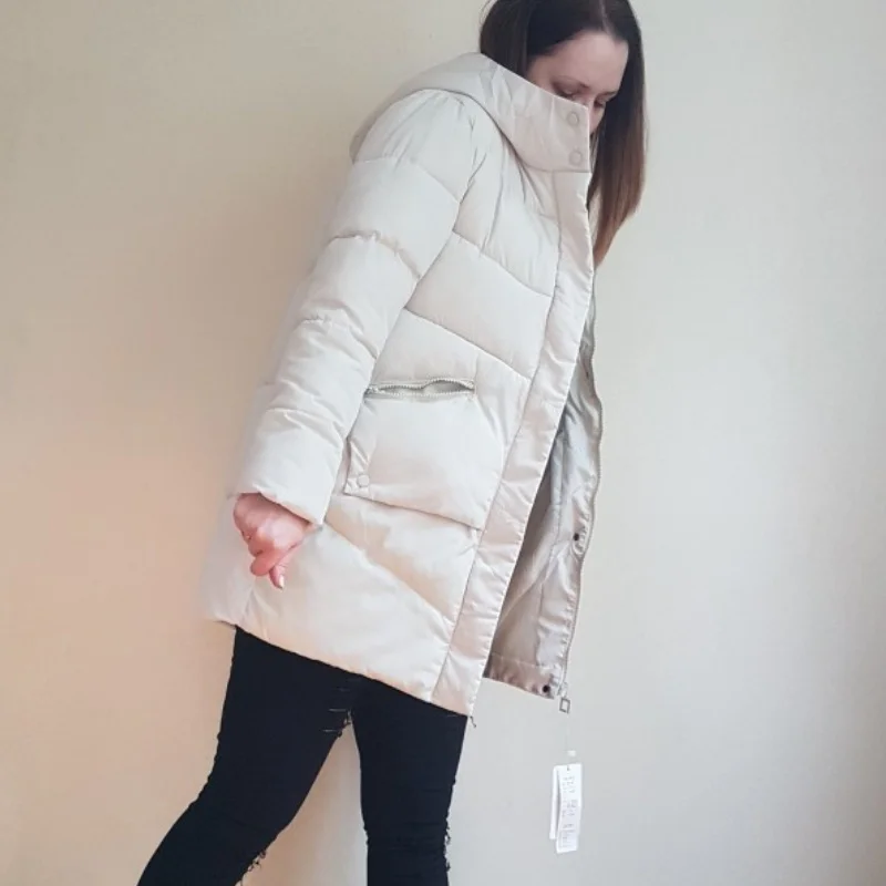 Женские пуховые парки с капюшоном зимнее теплое пальто белого оранжевого