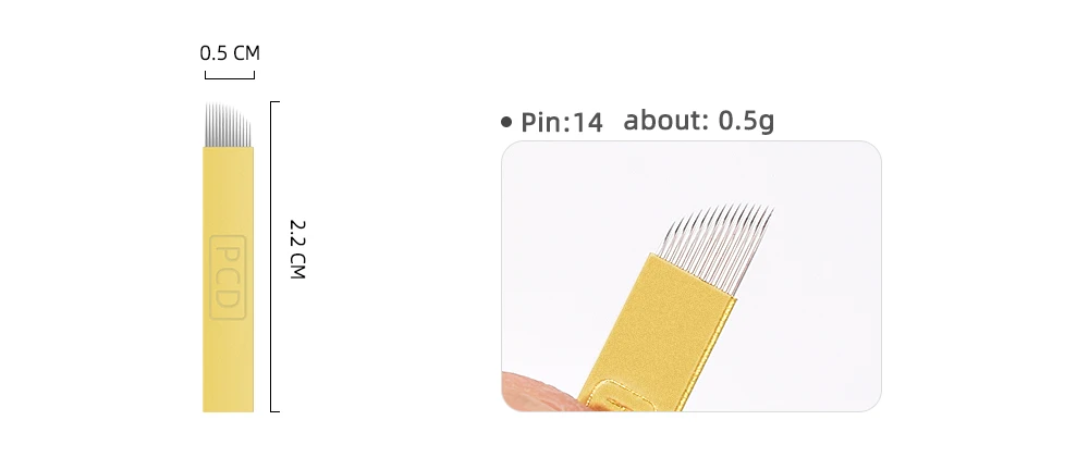 50 шт. резец сверхтвердый PCD 12/14/19 Pin Wenkbrauw иглы для татуажа мануального татуажа бровей, Naalden Voor 3D Borduurwerk Handleiding ручка для тату